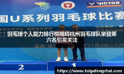羽毛球个人能力排行榜揭晓杭州羽毛球队荣登第六名引发关注
